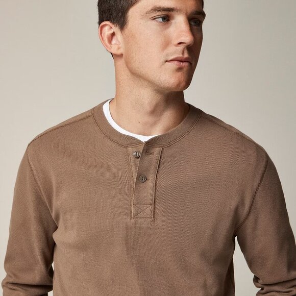 J. Crew Heritage Brushed Rib-Knit Henley in Navy XLarge New Mens Top Shirt BU767 - Picture 7 of 9